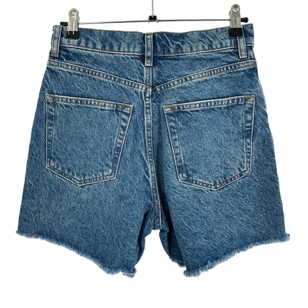 Reformation High-Rise Blue Saige Shorts Size 26 - Picture 3 of 4